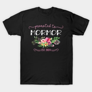 Promoted To Mormor Est 2024 New Grandma Mother Day T-Shirt